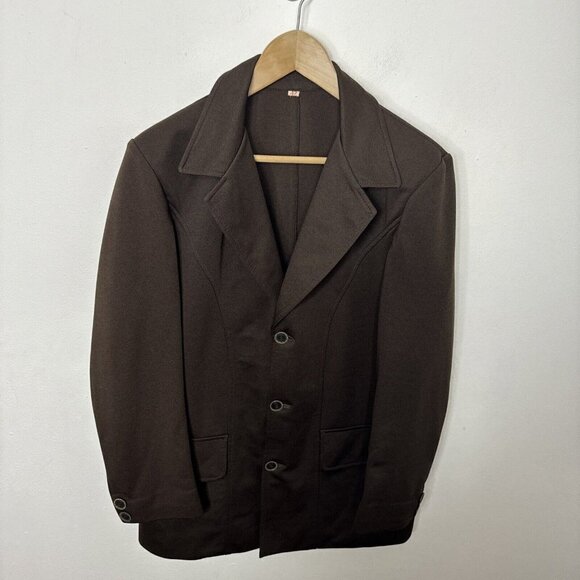 Days Sportswear Jackets & Blazers - Vintage 70s Disco Blazer Woman 42 Days Sportswear Brown‎ Sports Coat 3 Button